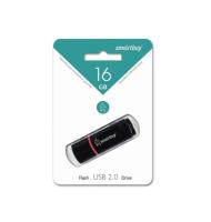 Флешка USB, 16 Гб SmartBuy Crown, USB2.0, пластик, чёрный