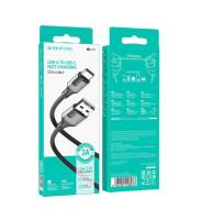 Кабель USB to Type-C Borofone BX101 Creator, 1.0м, 2.4A, черный, серая вставка