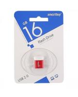Флешка USB, 16 Гб SmartBuy LARA, USB2.0, пластик, красный