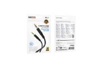 Кабель AUX, Jack 3,5mm(f)-Jack 3,5mm(f) Borofone BL25, Nice, 1m, черный