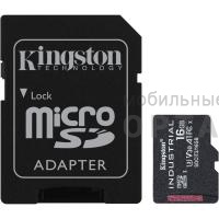 MicroSD 16GB Kingston Class 10 Industrial Temp pSLC  A1 (100/80 Mb/s) + SD адаптер MicroSD 16GB Kingston Class 10 Industrial Temp pSLC  A1 (100/80 Mb/s) + SD адаптер