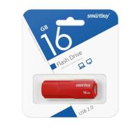 Флешка USB, 16 Гб SmartBuy Clue, USB2.0, пластик, красный