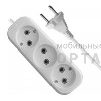 Удлинитель KRONUS 3 гнезда 5 метров 10А/2,2кВт без заземления ПВС 2х1,0 (1/40)