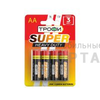 Элемент питания Трофи R6-4BL SUPER HEAVY DUTY Zinc (40/720/25920) Элемент питания Трофи R6-4BL SUPER HEAVY DUTY Zinc (40/720/25920)