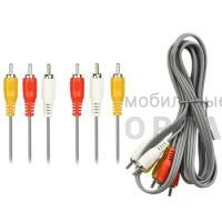 Кабель соединительный Smartbuy 3хRCA (M) - 3хRCA (M), 3 м. (1/125) Кабель соединительный Smartbuy 3хRCA (M) - 3хRCA (M), 3 м. (1/125)