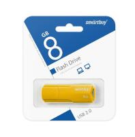 Флешка USB, 8 Гб SmartBuy Clue, USB2.0, пластик, жёлтый