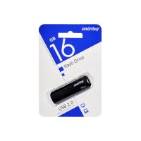 Флешка USB, 16 Гб SmartBuy Clue, USB2.0, пластик, чёрный