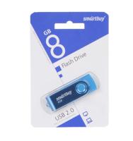 Флешка USB, 8 Гб SmartBuy Twist, USB2.0, пластик, синий