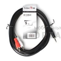 Кабель соединительный TELECOM 3.5 Jack (M) / 2xRCA (M), стерео, аудио, 5 м. (1/100) Кабель соединительный TELECOM 3.5 Jack (M) / 2xRCA (M), стерео, аудио, 5 м. (1/100)