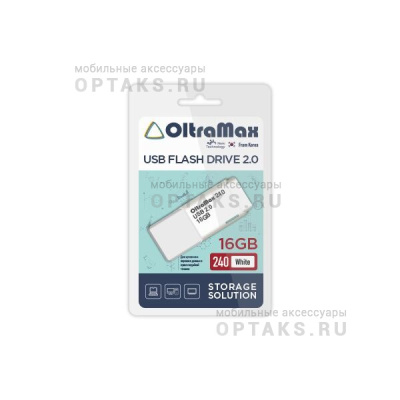 Флешка USB 16 Гб OltraMax 240, USB2.0, белый
