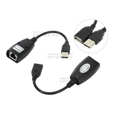 Адаптер-удлинитель USB-AMAF/RJ45, по витой паре до 45m , VCOM <CU824> (1/40)